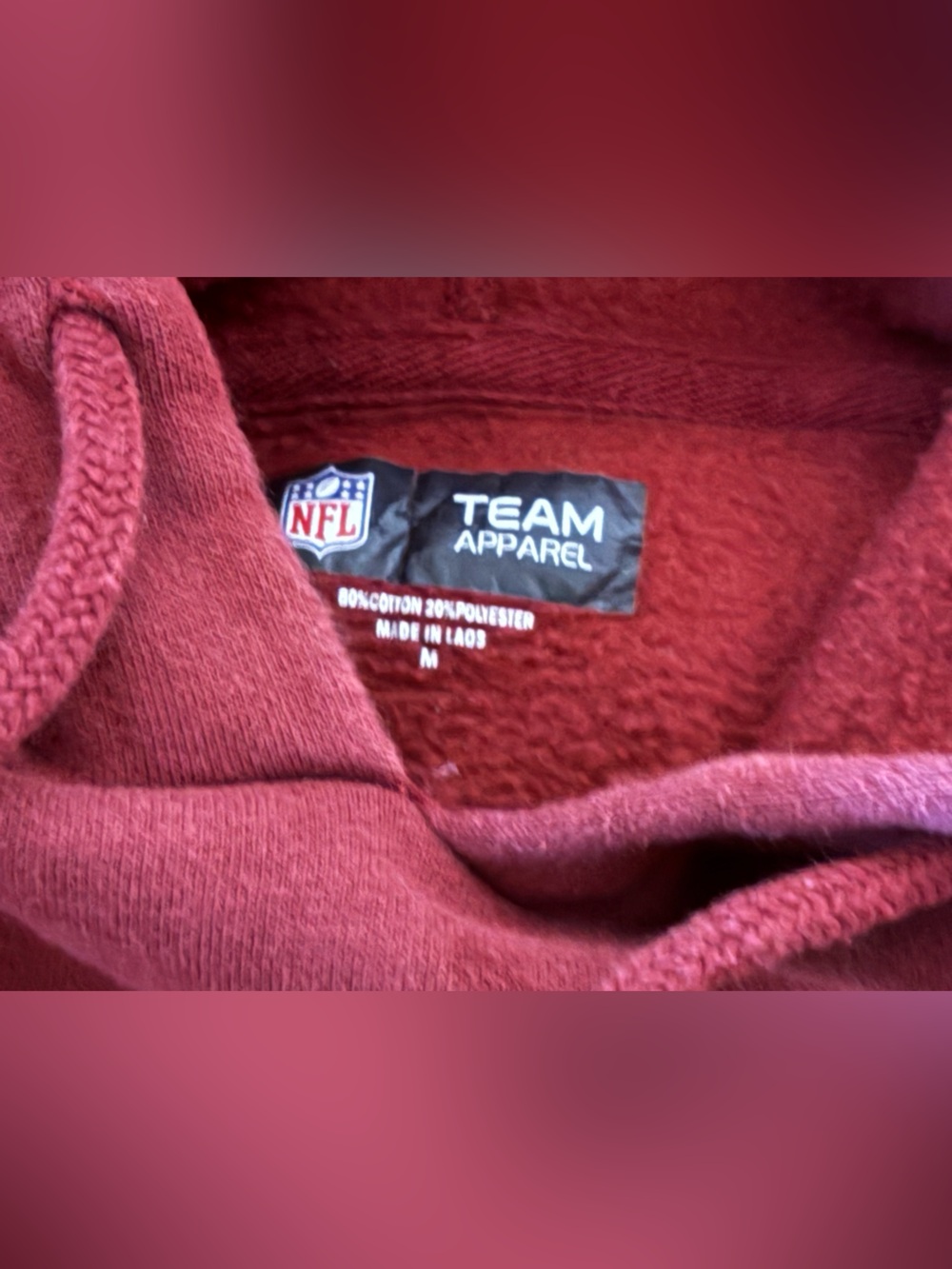 Women's Washington Commanders New Era Burgundy cropped top hoodie Pullover Hoodi - Picture 3 of 5
